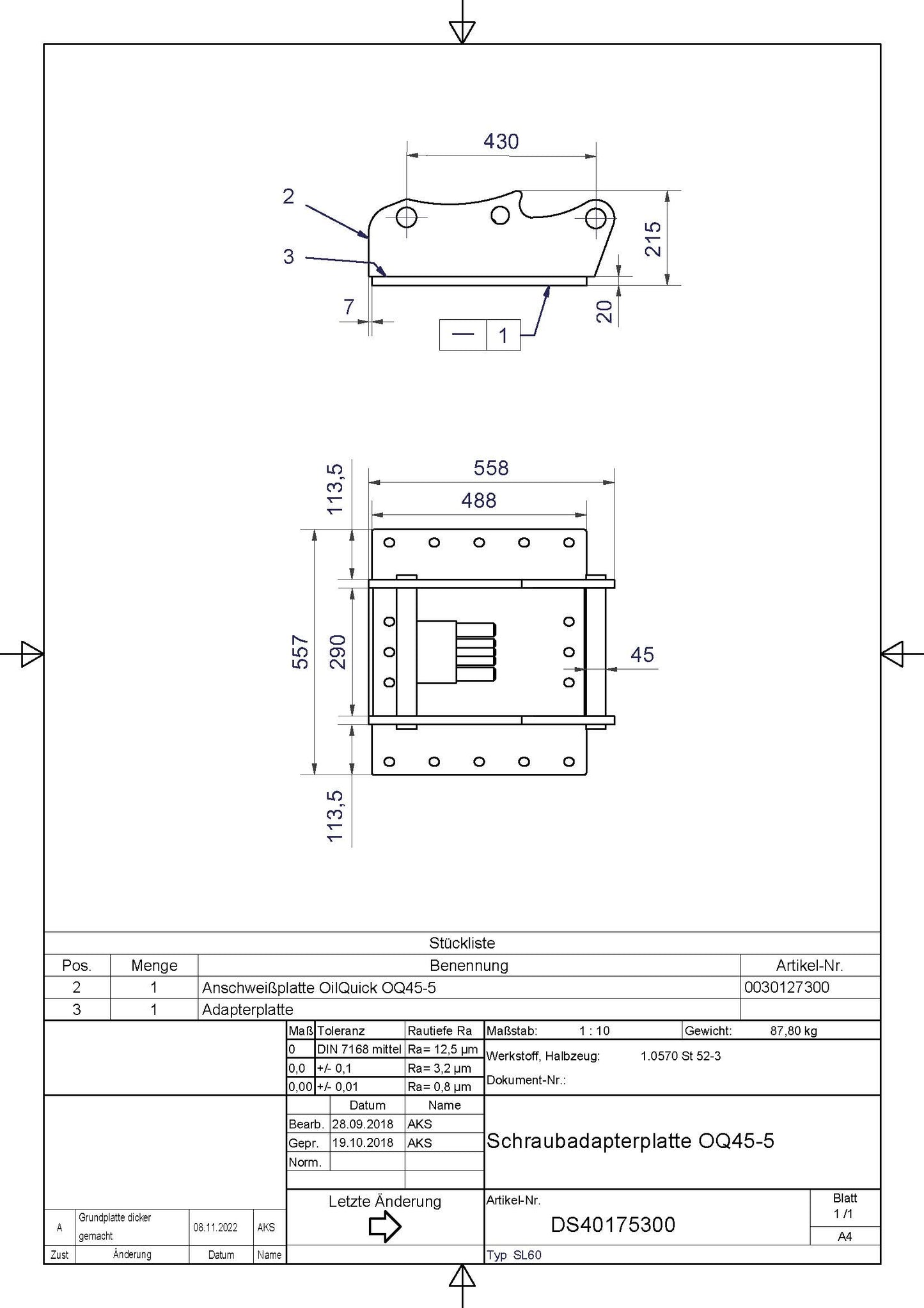 ADAPTERPLATTE OQ45-5