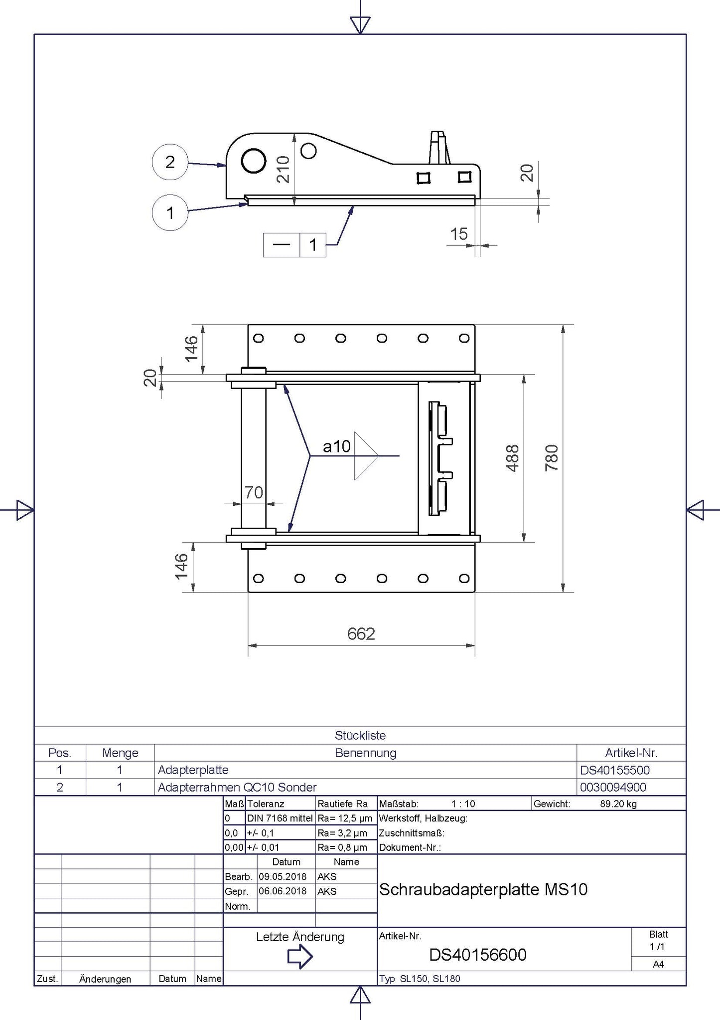 ADAPTERPLATTE MS10