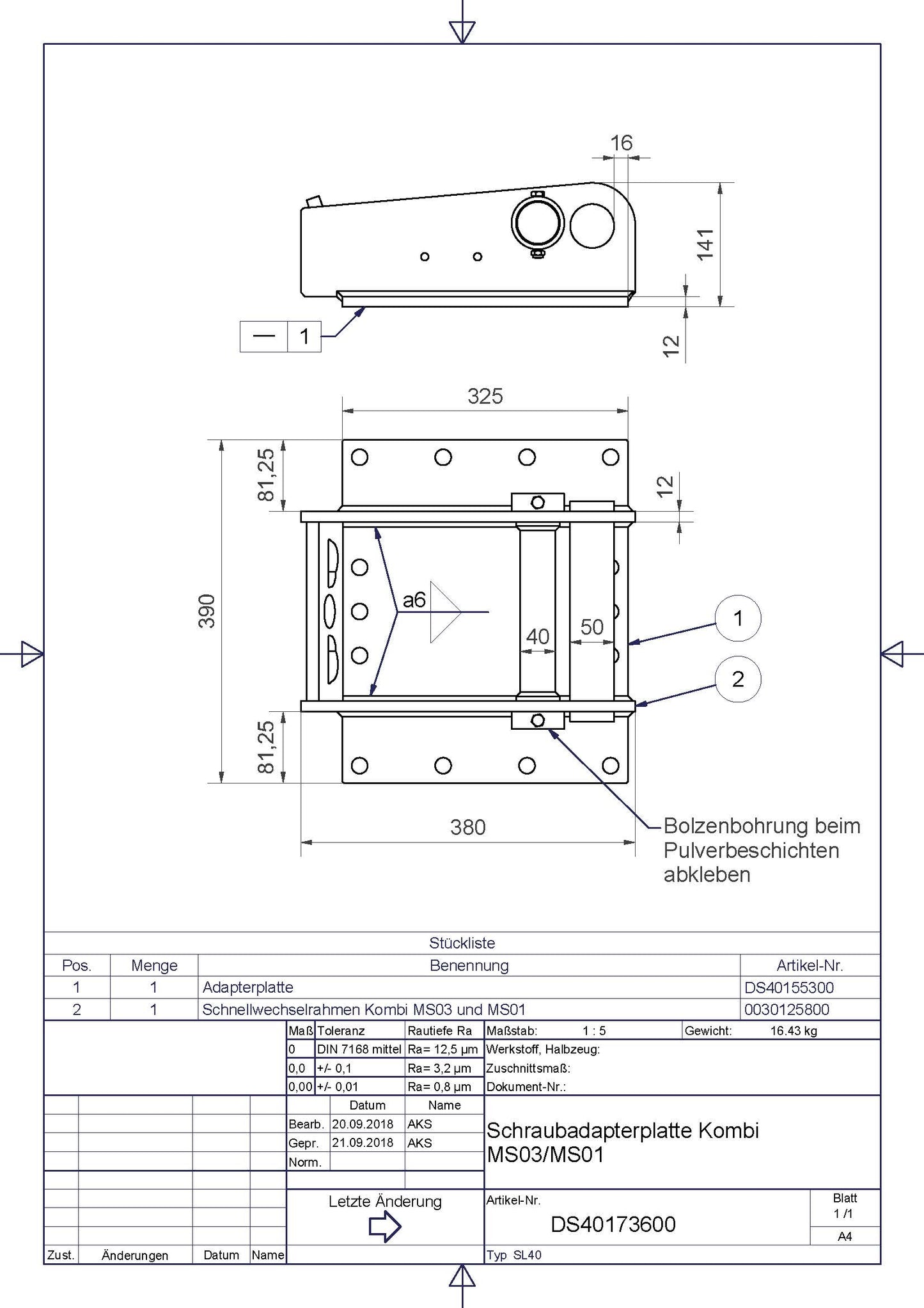 ADAPTERPLATTE MS03/01