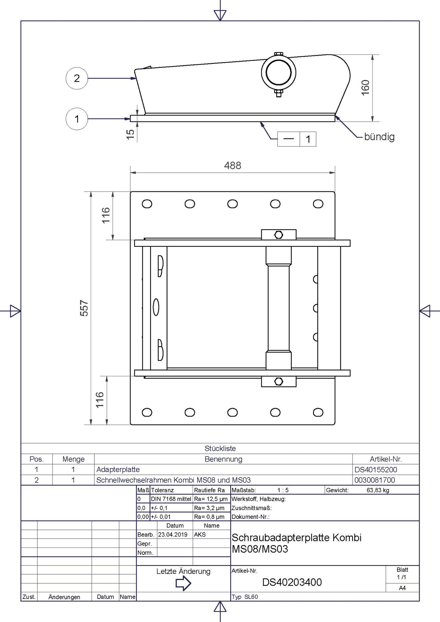 ADAPTERPLATTE MS08/03